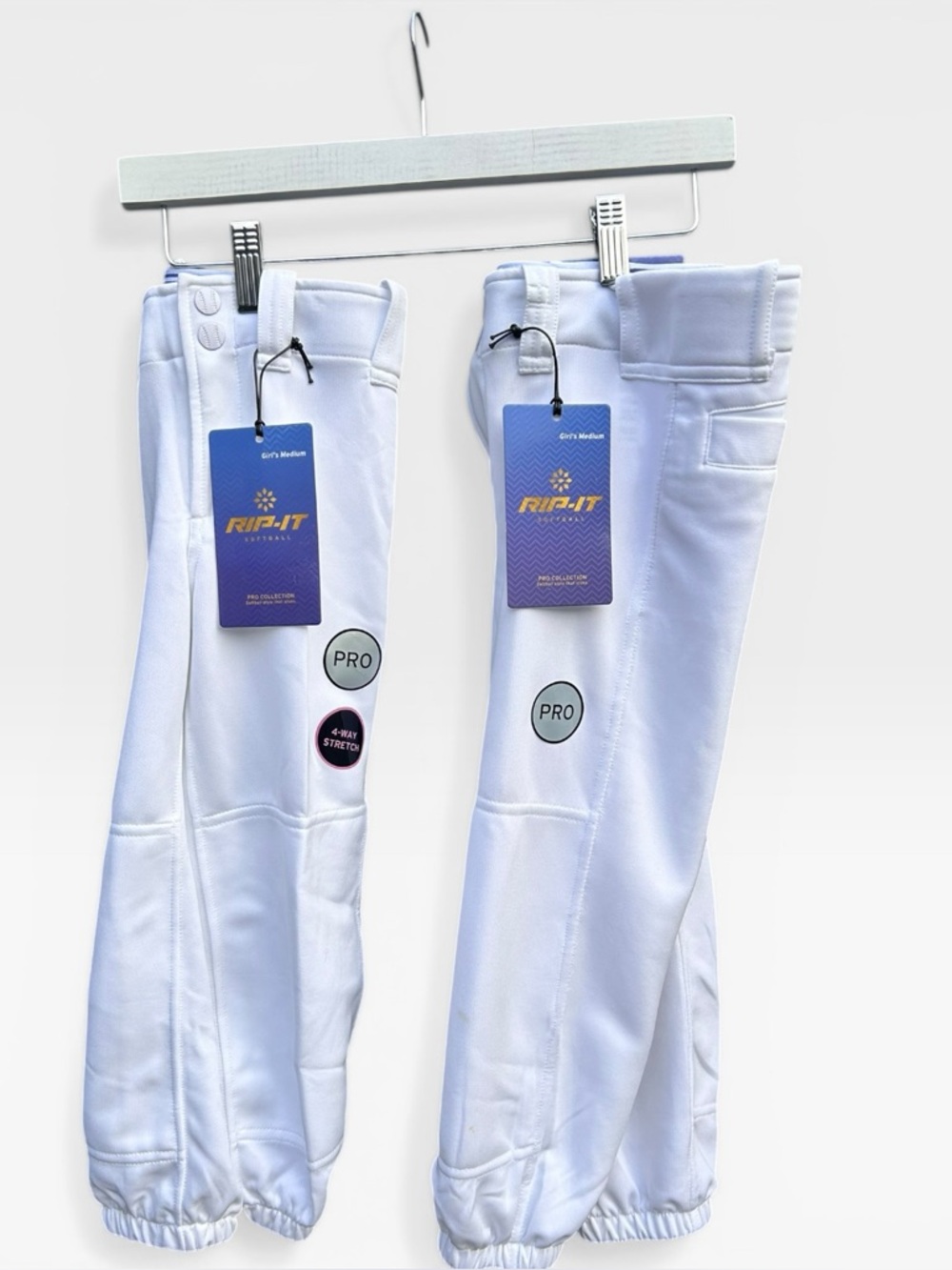 RIP-IT Girl's Softball Pants Medium White Pro Knickers Bundle Set of 2 NWT